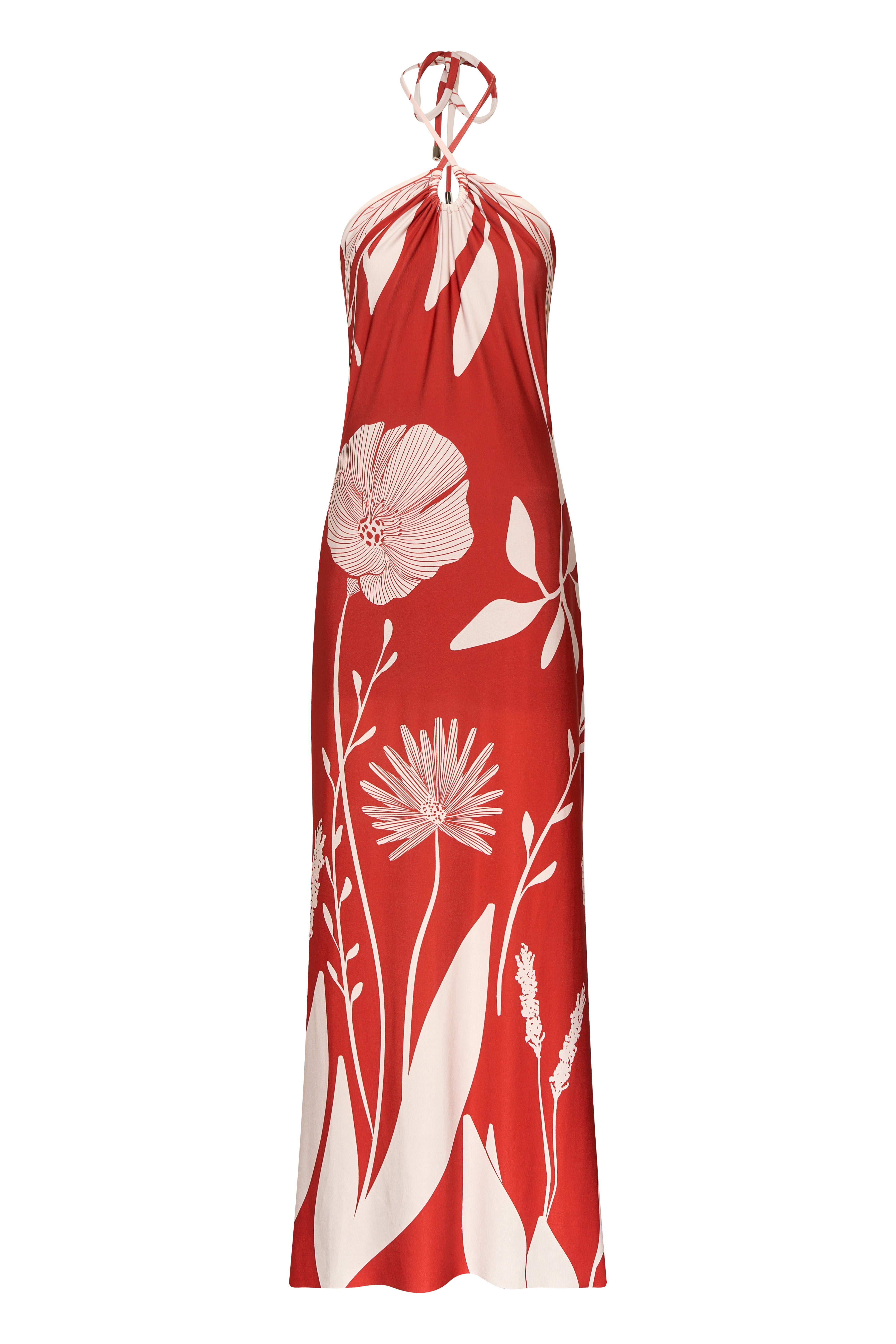 andres otalora mendra gathered jersey maxi dress Nuestro Presente Dresses / red satin dress and elevated resort dressing Yellow Ruffle Wedding Guest Bottom Size:44x30