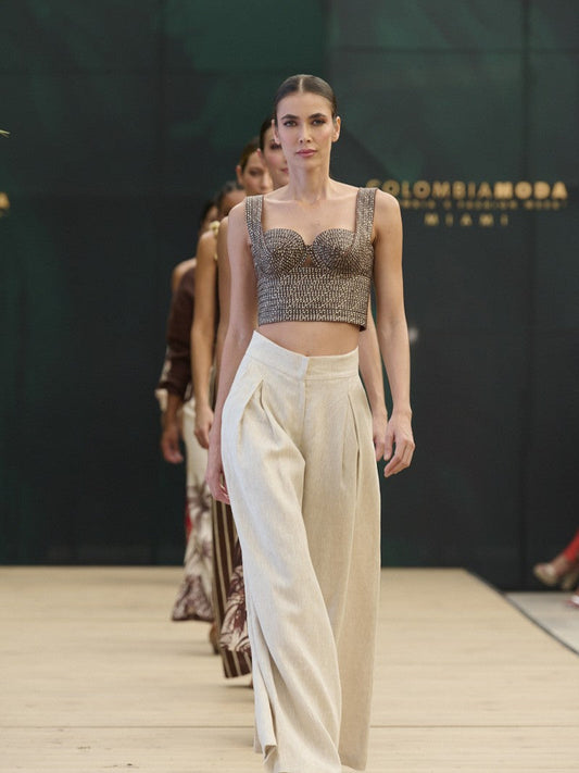 Andres Otalora opened Colombiamoda Miami with a masterful tropical luxury collection