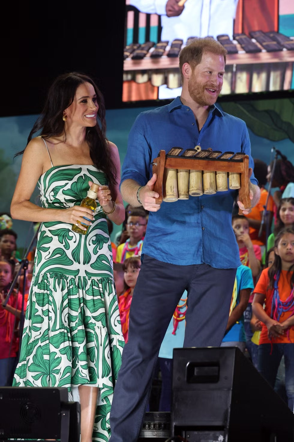 Meghan Markle Opts for Printed Maxi Dress for Last Colombia Engagement