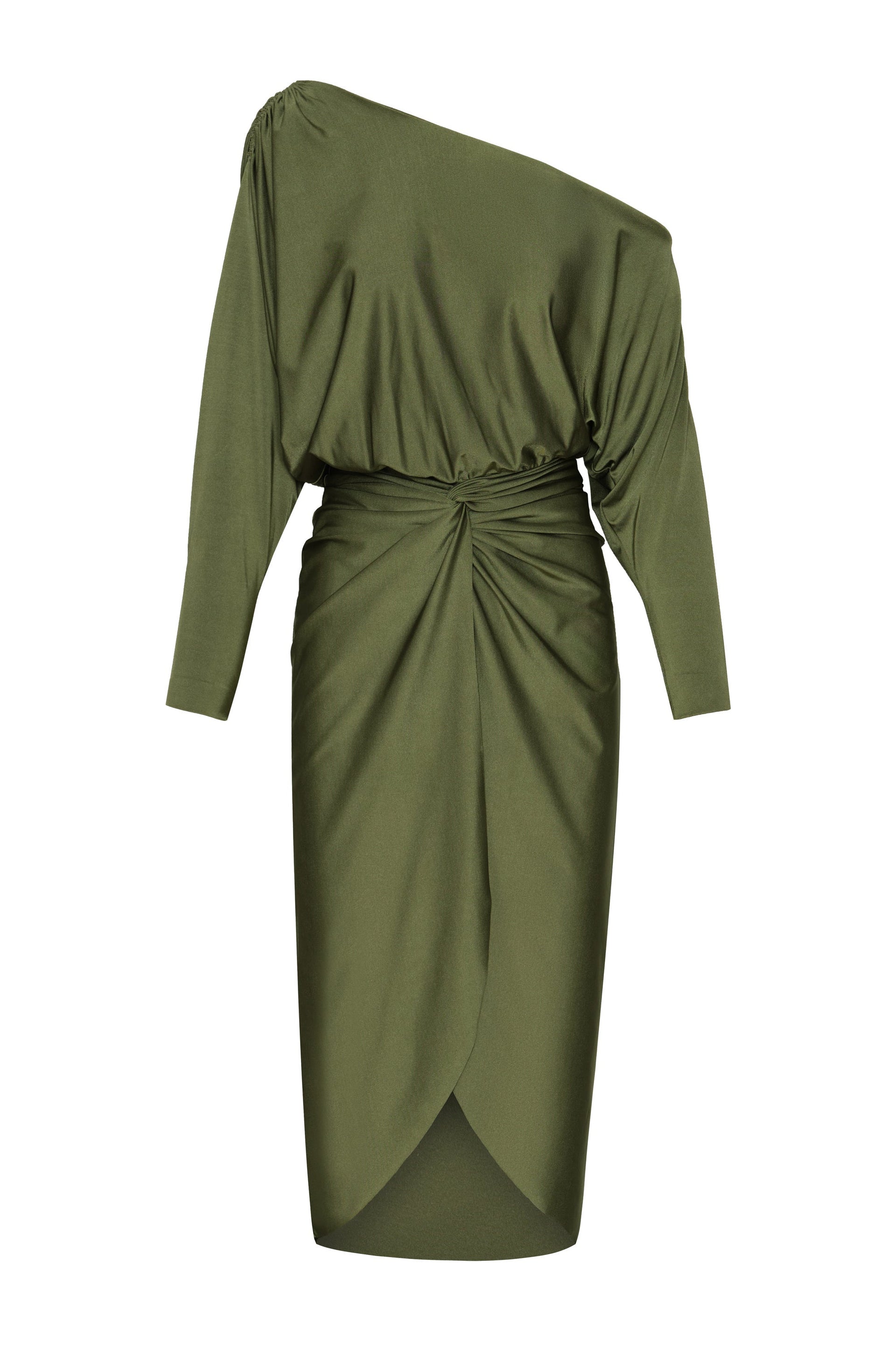 navy blue dress for baby girl ASOS EDITION drape asymmetric midi dress in satin main image 0