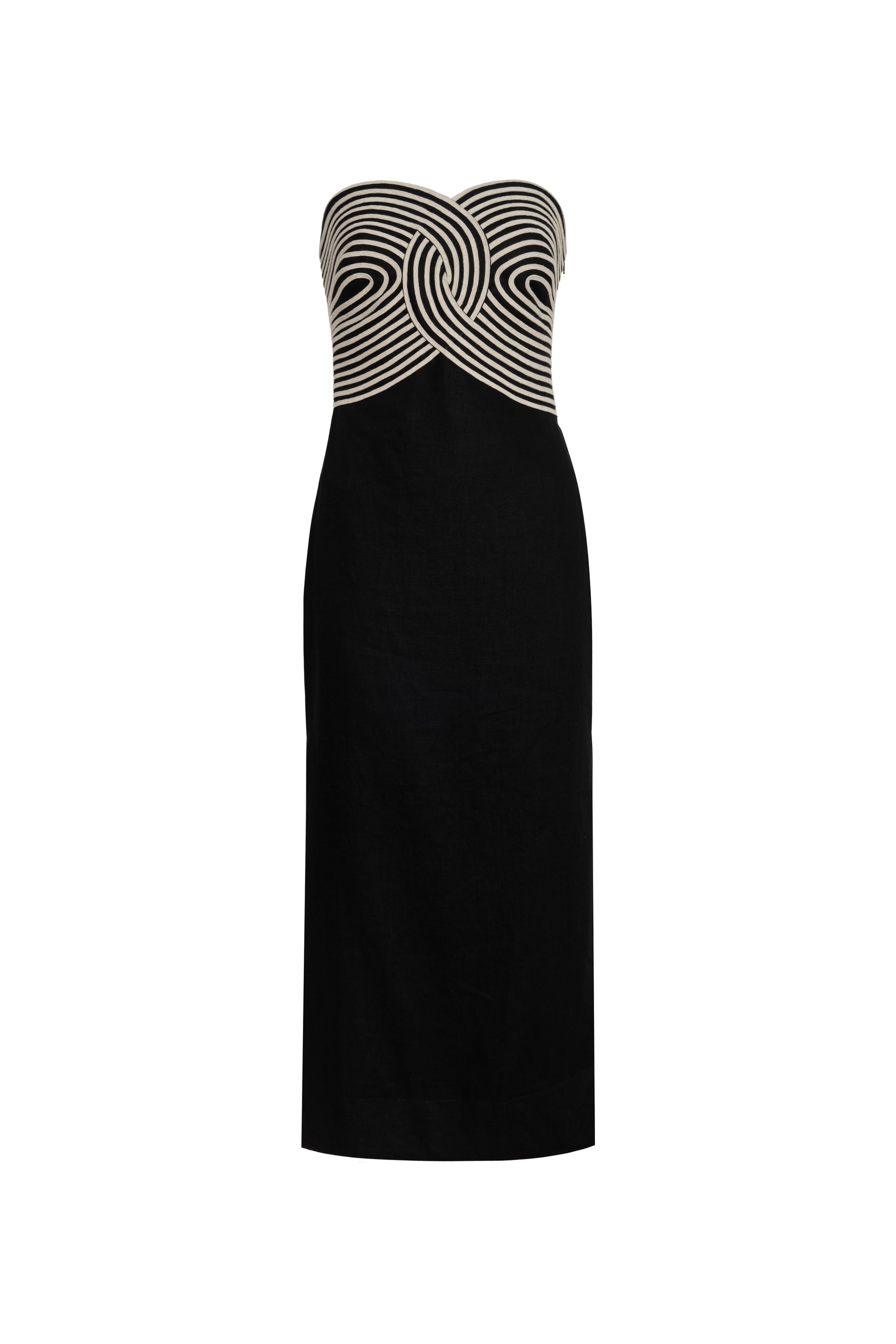 the real real midi dress Women's The Real Thing Striped Bodycon Midi Dress in Beige