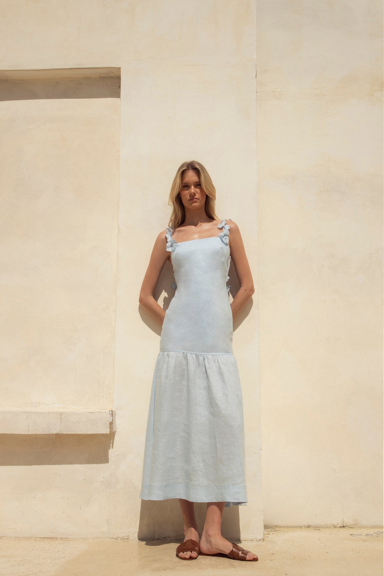 オケージョンドレス　ANDRÉSD ／ アンドレスド　ライトブルー　M-TALL Benditas Maxi Dress / Andres Otalora